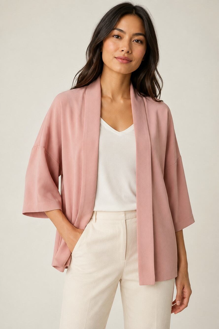 Banana Republic Petite XS Dusty Rose Kimono Open Front Blazer Jacket